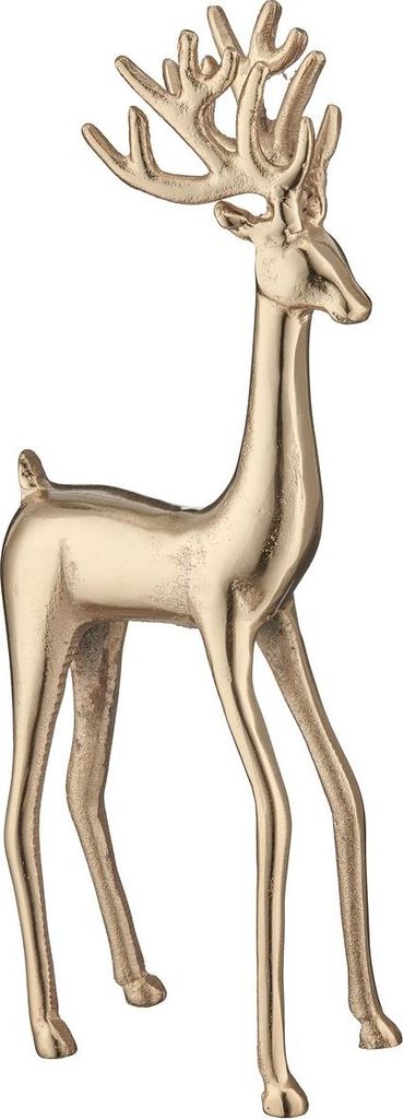 GASPER Weihnachtsfigur Hirsch Goldfarben massiv 41 cm - Aluminium