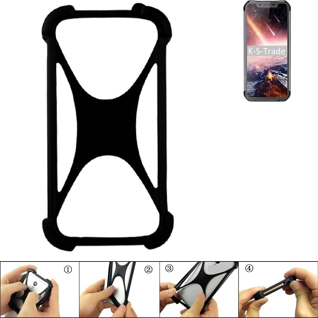K-S-Trade Handy-Hülle Schutz-Hülle kompatibel mit Blackview BV9600 Plus Silikon Bumper TPU Softcase Smartphone Stoßschutz, schwarz