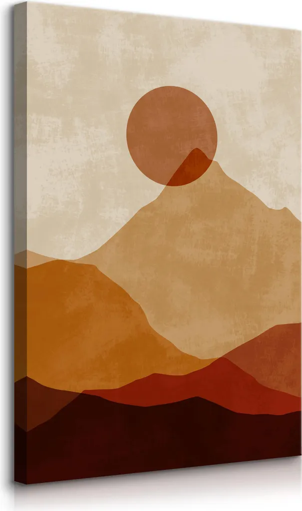 Muralo tela BERGE tramonto boho per sala da pranzo br. 80cm x h. 120cm