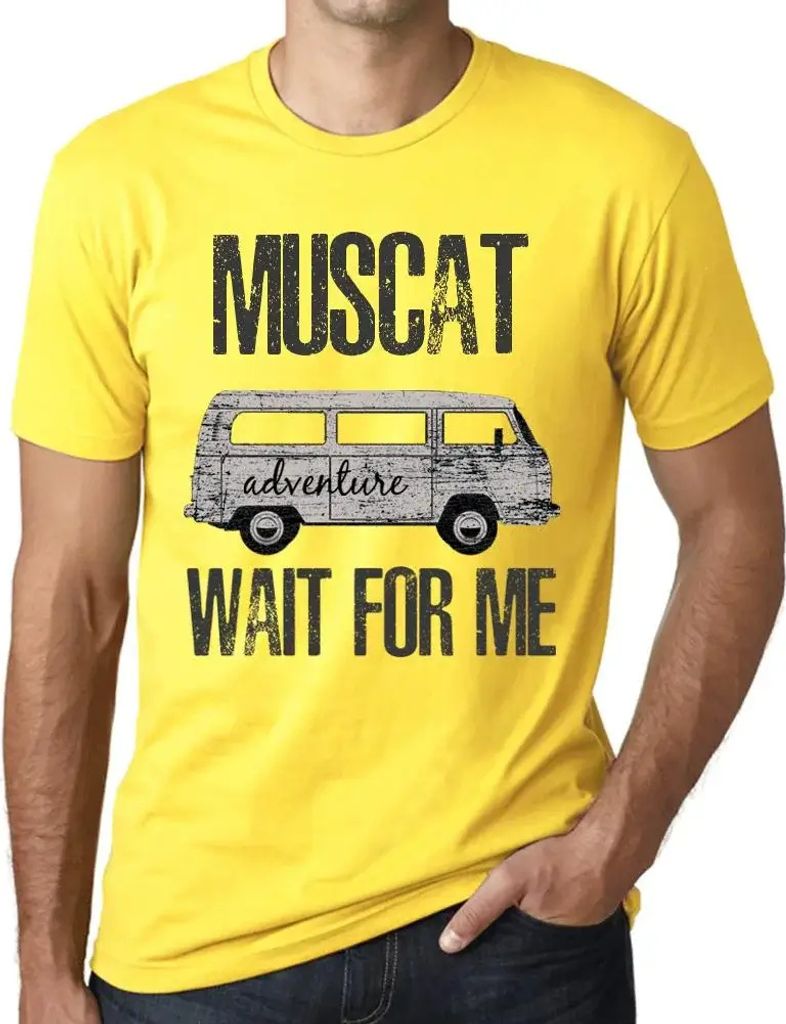 Herren Grafik T-Shirt Abenteuer warten auf mich in Muscat – Adventure Wait For Me In Muscat – Öko-Verantwortlich Vintage Jahrgang Kurzarm Lustige