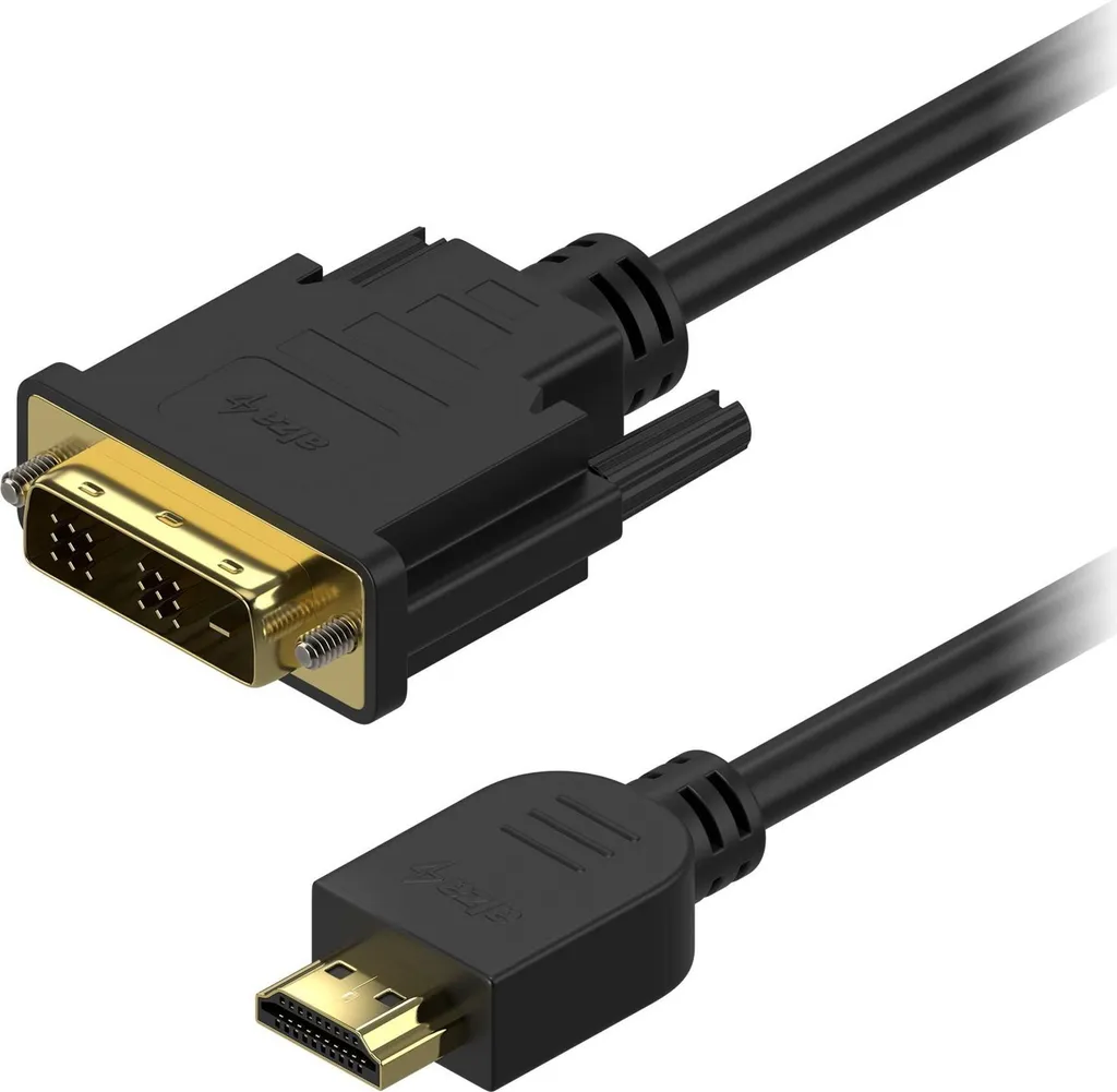 Relier PC DVI à Écran HDMI - Câble AlzaPower 3m Noir pour Double Moniteur - 4