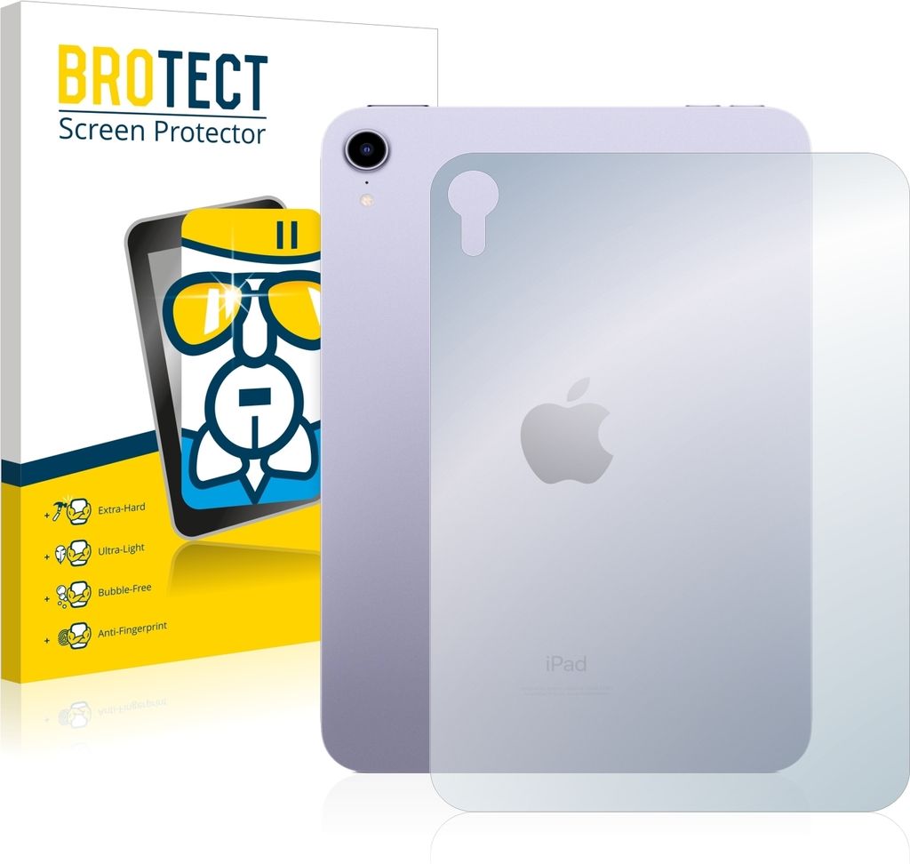 BROTECT Schutzglas für Apple iPad Mini 6 2021 (Rückseite, 6 Gen.) Schutzfolie Panzer Folie Glas Display Schutz klar