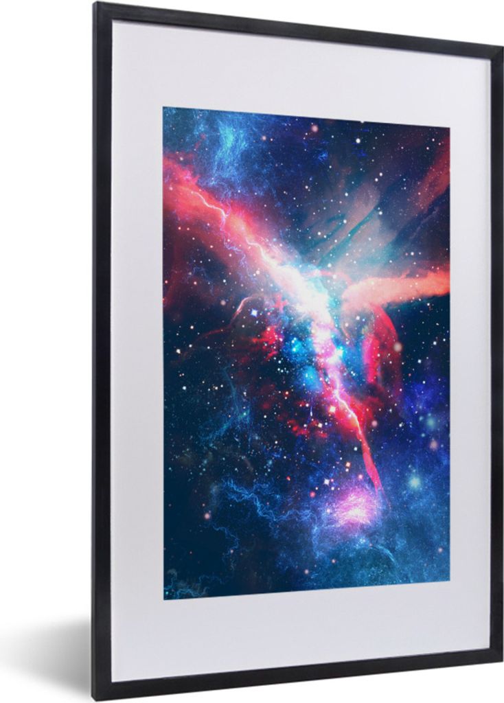 MuchoWow Gerahmtes Poster Farben - Raum - Licht 40x60 cm - Poster mit Schwarzem Bilderrahmen Wandposter Rahmen Foto Bilder - Poster in Rahmen