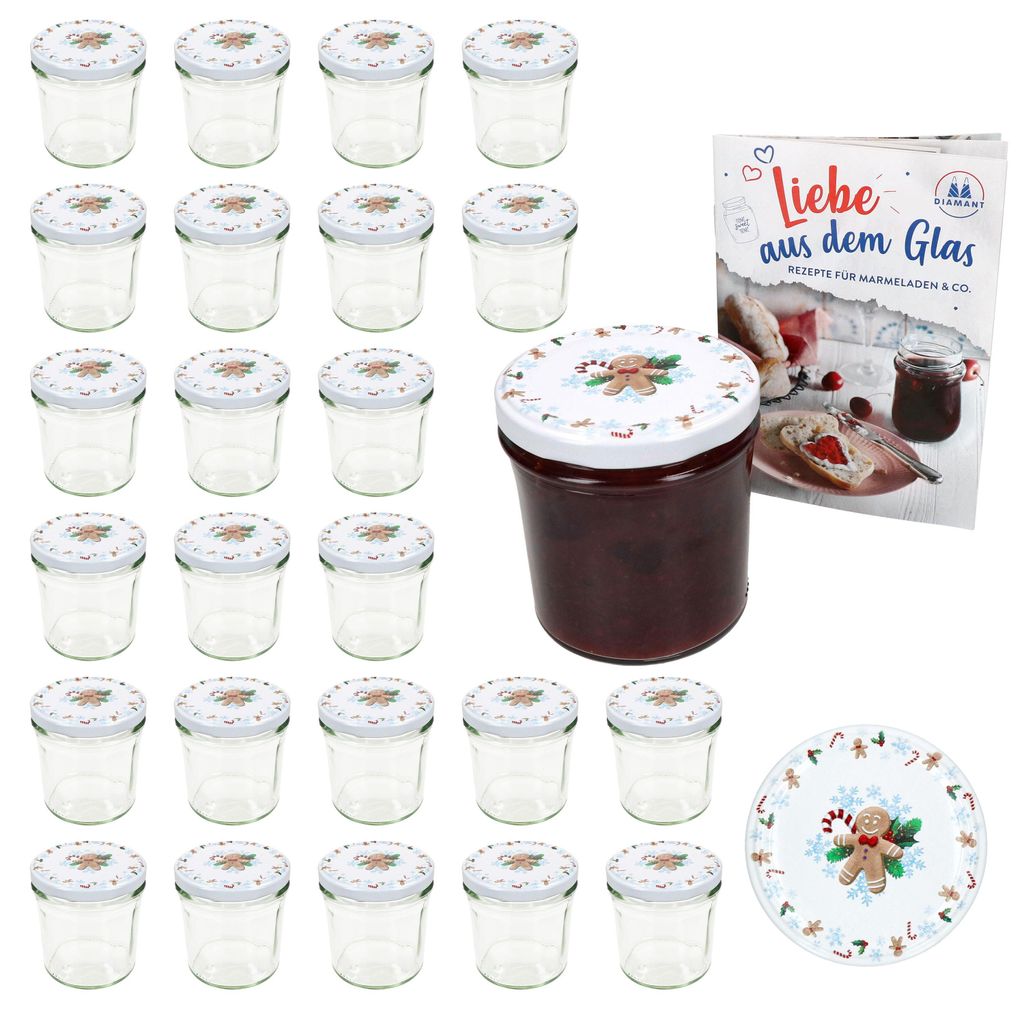 25er Set Sturzglas 350ml Einmachglas + TO-Deckel 82 Produktbild 