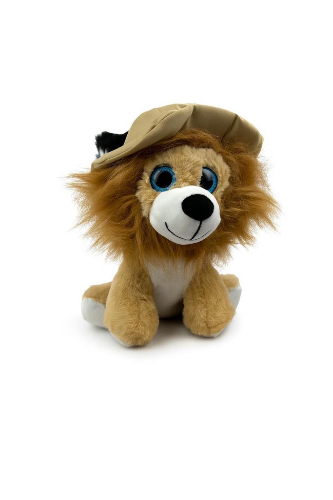 Plüschtier Löwe 30 cm mit Mütze – Weiches Kuscheltier, Stofftier