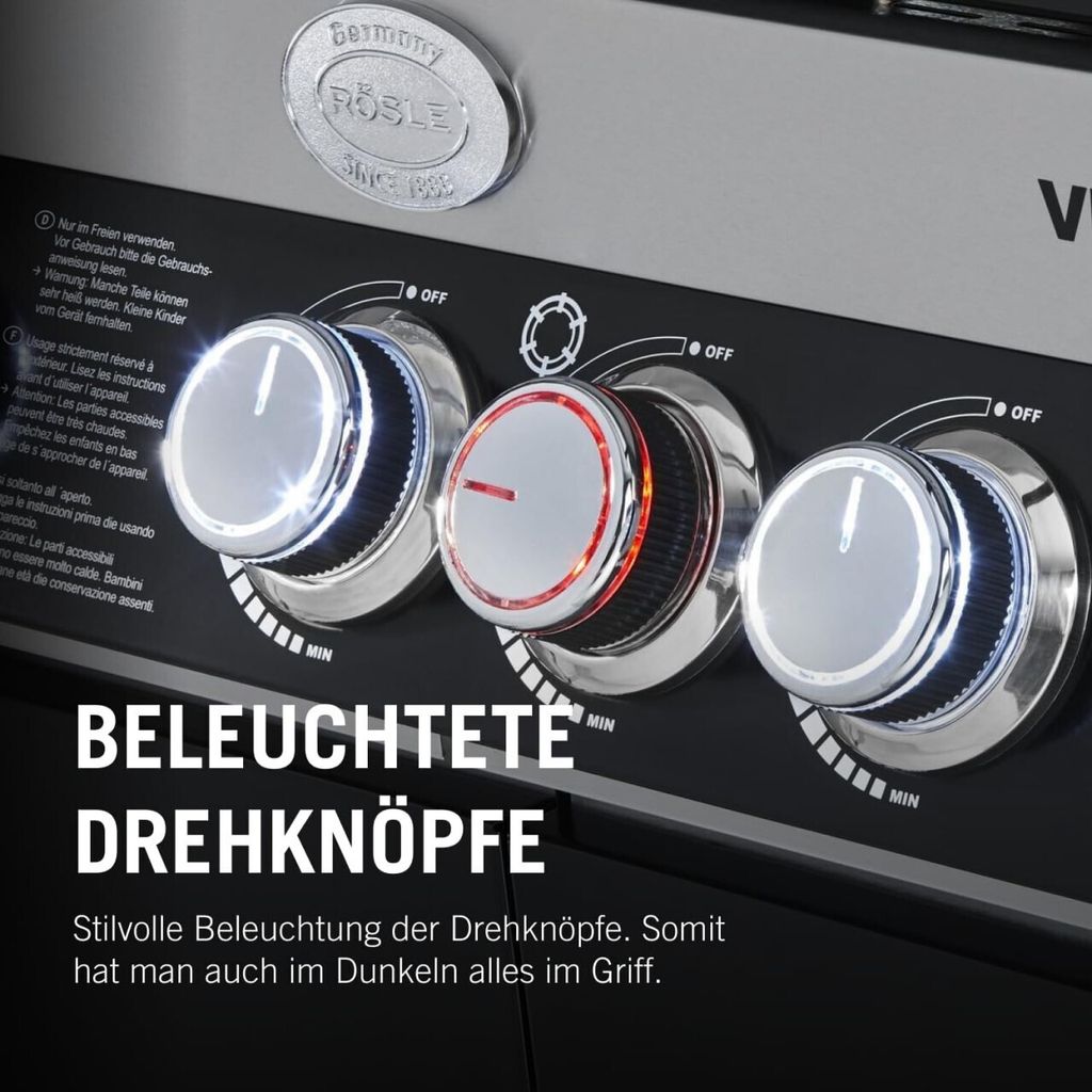 RÖSLE "RÖSLE BBQ Gasgrill Videro G4-S Vario+ schwarz 2025" Produktbild 7