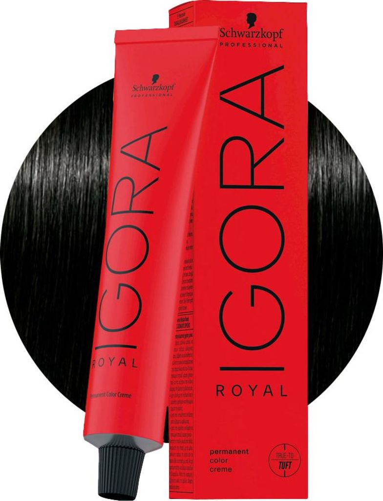 Schwarzkopf Igora Royal, Schwarz, 1-0, Frauen, 60 ml, Aqua, Produktbild 