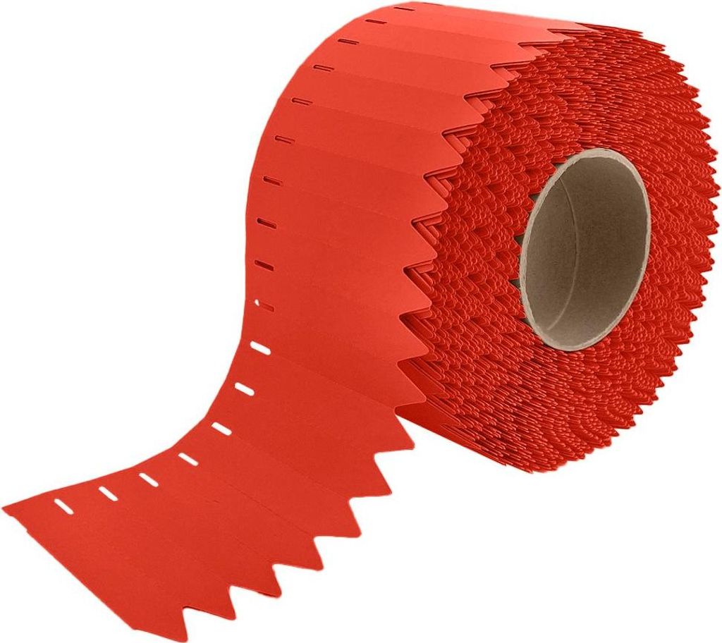 CombiCraft Stecketiketten und Pflanzenstecker 17x100 mm, 350μ, rot - 3000 Etiketten pro Rolle - geeignet für Thermotransferdrucker