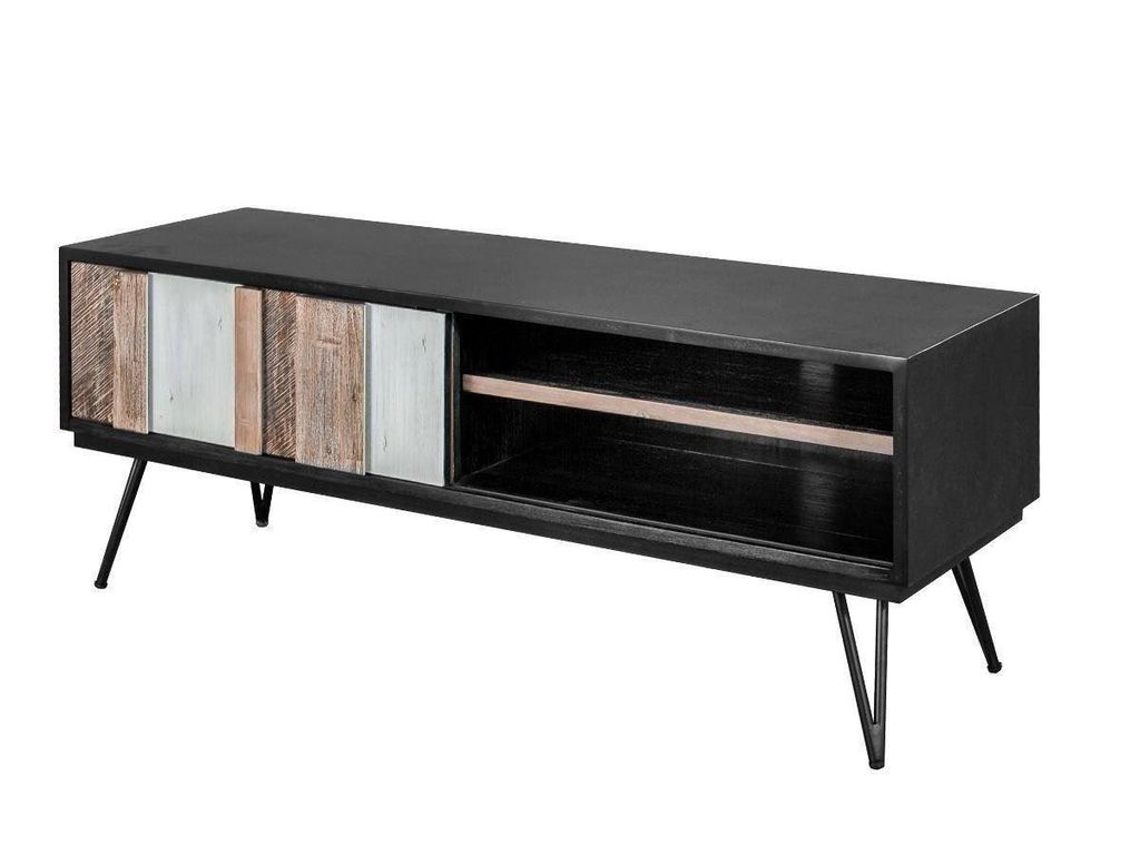 Adesso ADESL01 Retro TV-Kommode, Massivholzfronten, 150x45x55 cm