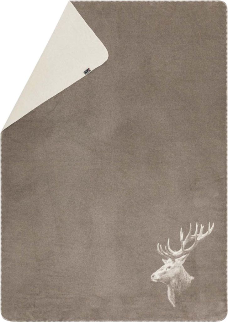 David Fussenegger Kurzflor- Wohndecke Savona 'Hirschkopf' 150 x 200 cm Schlamm