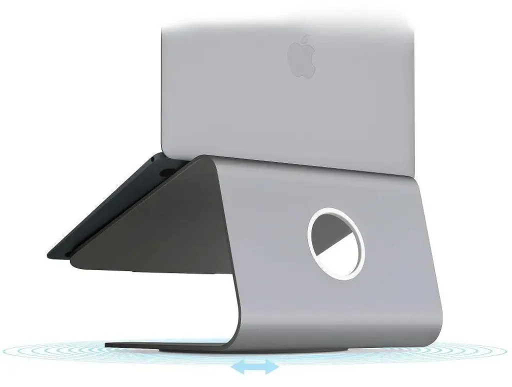 Support PC mStand360 Rain Design en Aluminium Argent Base Pivotante - 4
