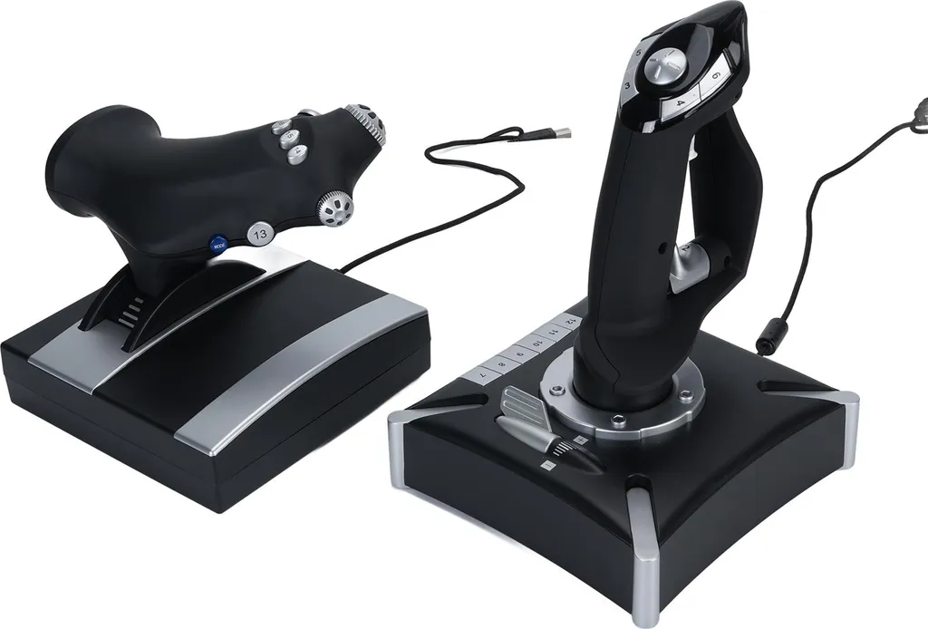 Joystick de simulation de vol USB vibrant avec commande des gaz Pro - 3