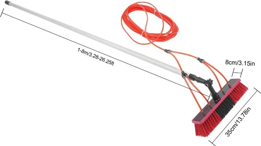Brosse de nettoyage panneaux solaires télescopique 8m - Kit complet Pro