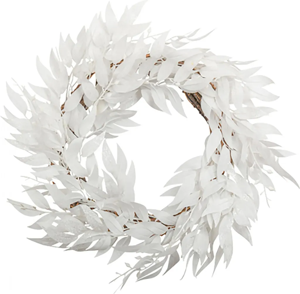 Couronne Avent pétales blancs 50 cm : design épuré et grand format