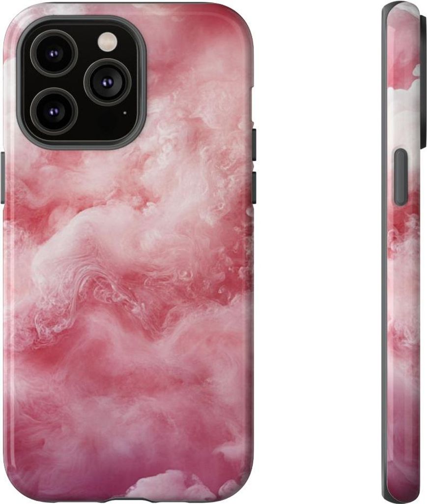 Wolkentraum in Rosa und Weiß – Hülle Kompatibel mit iPhone 14 Pro Max