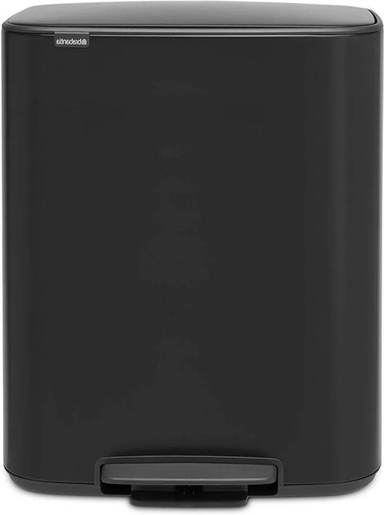 Poubelle tri sélectif cuisine 2 x 30 litres noir mat - Idéal famille