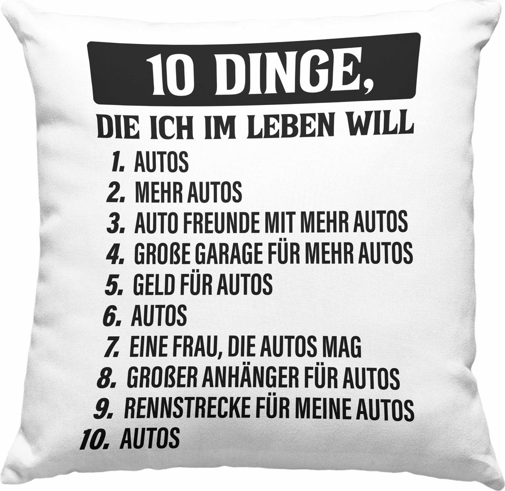 Trendation - Tuner Auto Deko-Kissen mit Füllung 40x40 Geschenke Autotuner Geschenkidee Autoliebhaber Deko-Kissen mit Füllung 40x40 für Männer A...