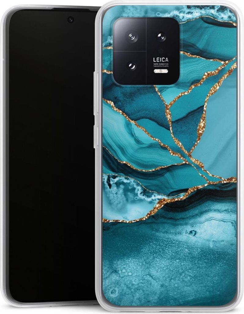 DeinDesign Slim Hülle für Xiaomi 13 Silikon Case Ultra Dünn Handyhülle Edelstein Glitzer Look Marmor