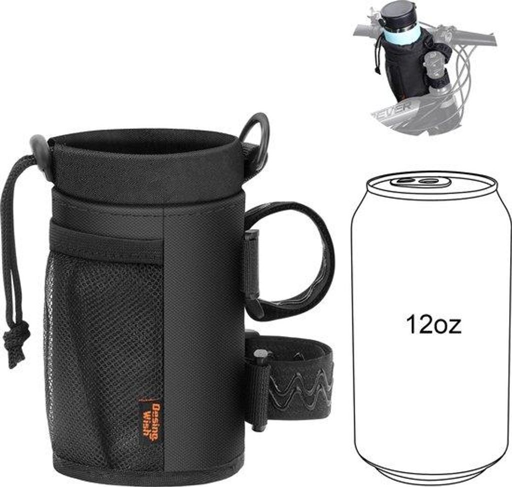 Fahrradhalter mit Netzbeutel Schwarz