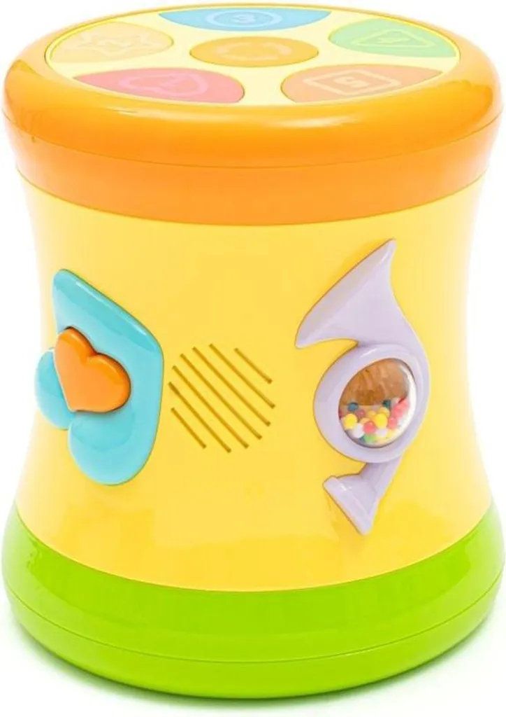 Tambour dynamique réversible Baby Mix jaune - Jouet musical d'éveil