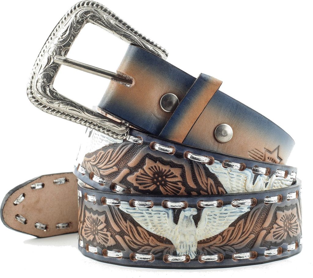 Ledergürtel Westerngürtel Cowboygürtel »WG-35« Braun