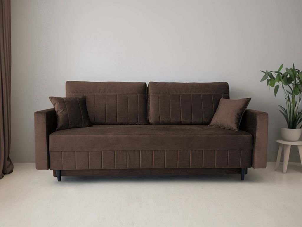 Modernes Schlafsofa LIVIO Sofa Farbwahl Couch Sitzgarnitur (Braun: KRONOS 06)