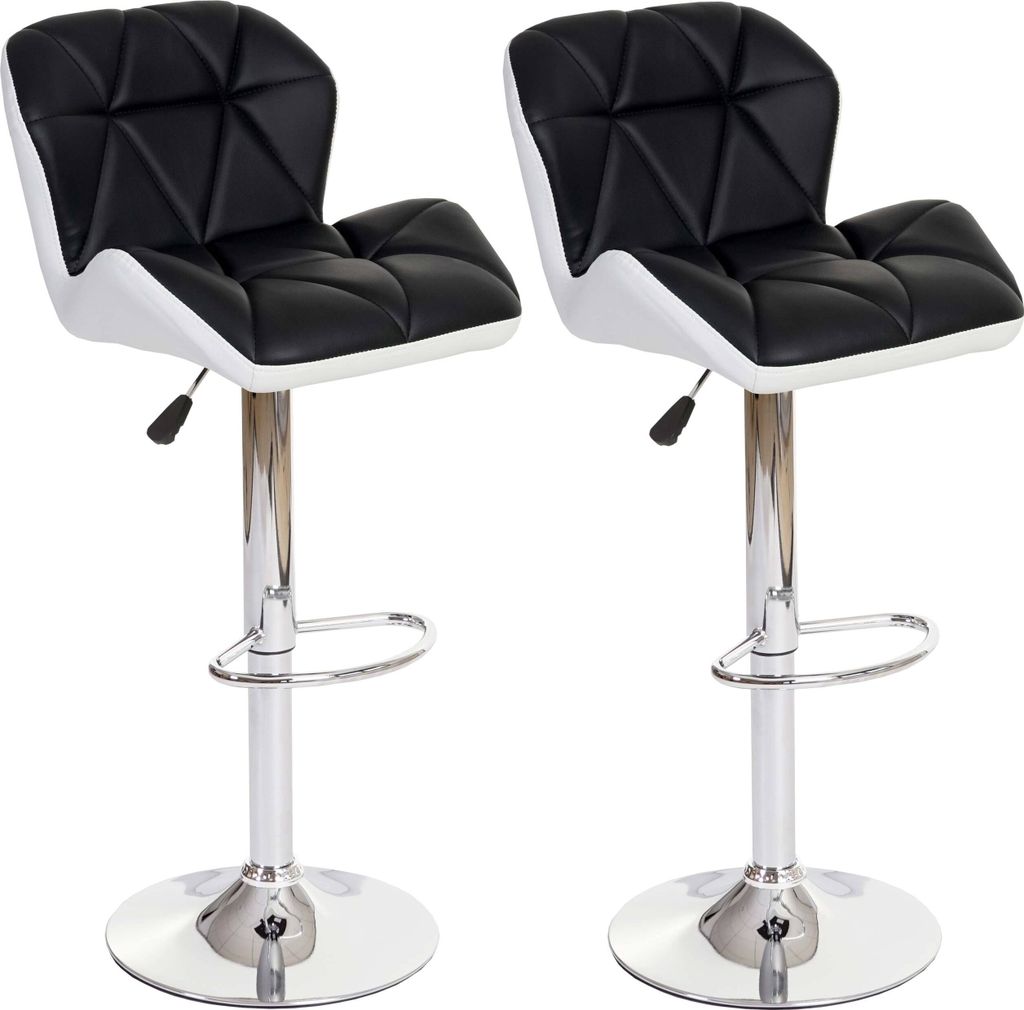 2er-Set Barhocker HWC-A92, Barstuhl Tresenhocker, höhenverstellbar Kunstleder schwarz