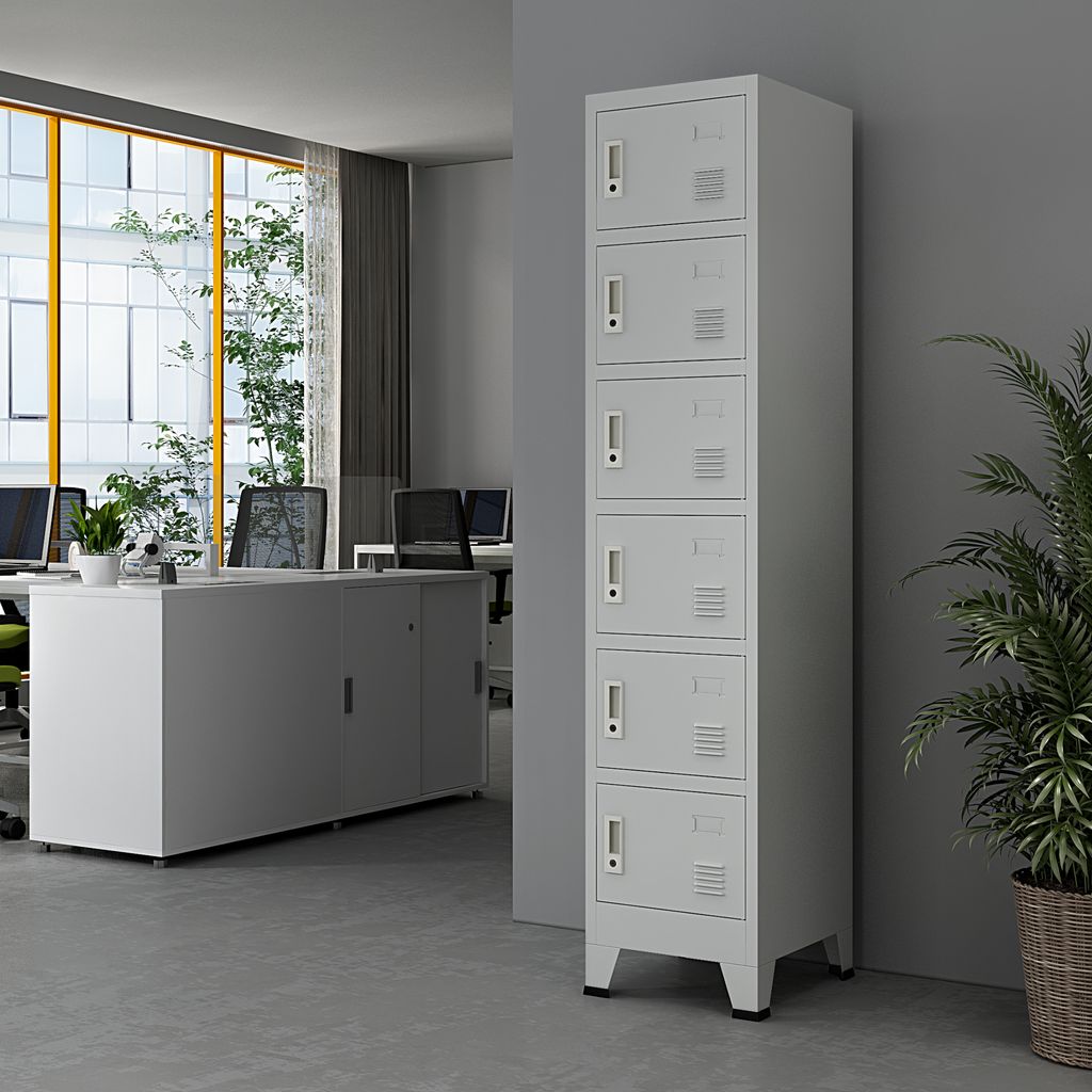 Schließfachschrank ’Joroinen’ mit 6 Türen Stahl 180 x 38 x Produktbild 