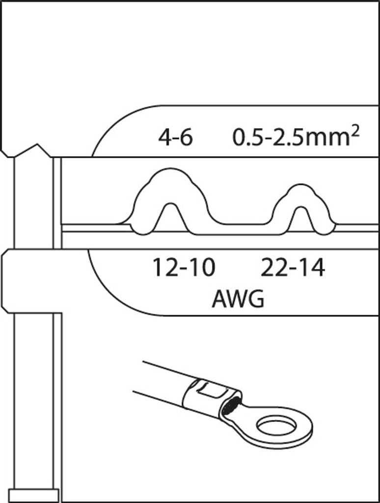 GEDORE 8140-05 Modul-Einsatz für unisolierte Kabelschuhe 0,5-2,5/4-6, 1830597