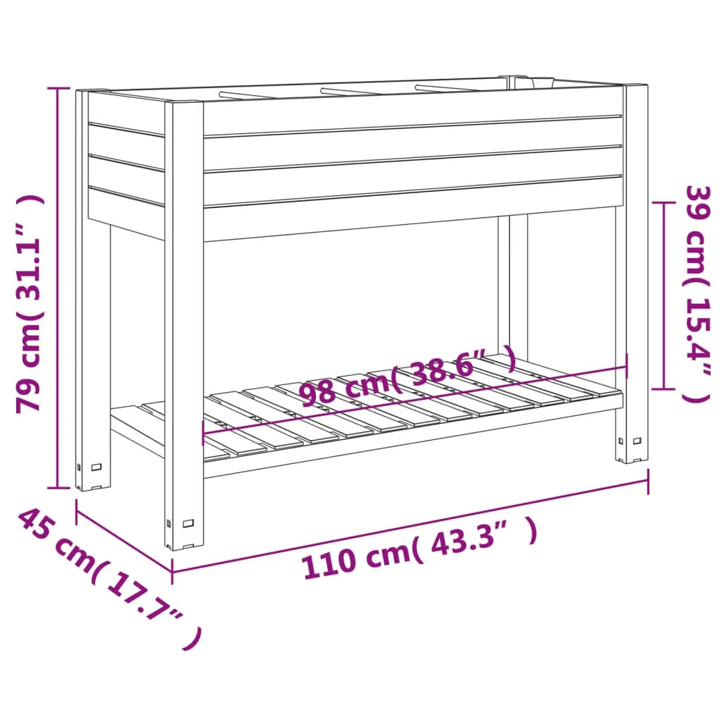 Lit de plantation robuste marron clair 110 cm avec réserve d'humidité - 8