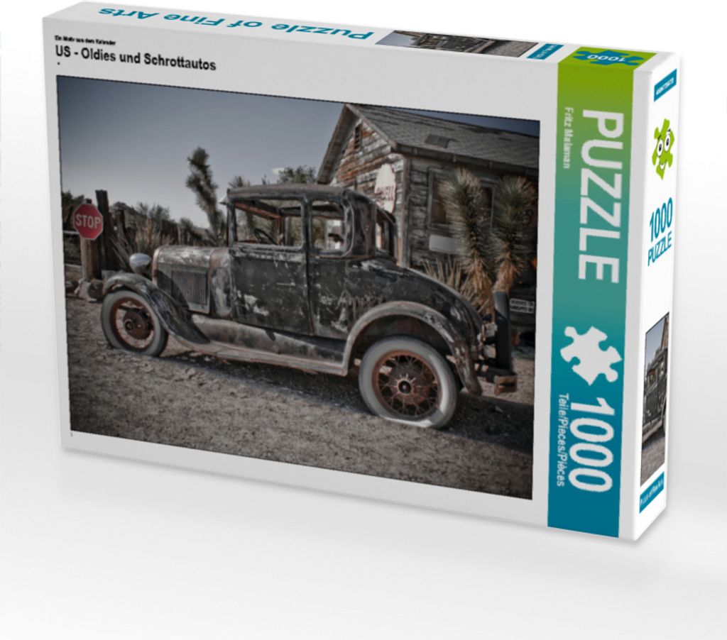 CALVENDO Puzzle Ein Motiv aus dem Kalender US - Oldies und Schrottautos | 1000 Teile Lege-Größe 64x48cm Foto-Puzzle für glückliche Stunden