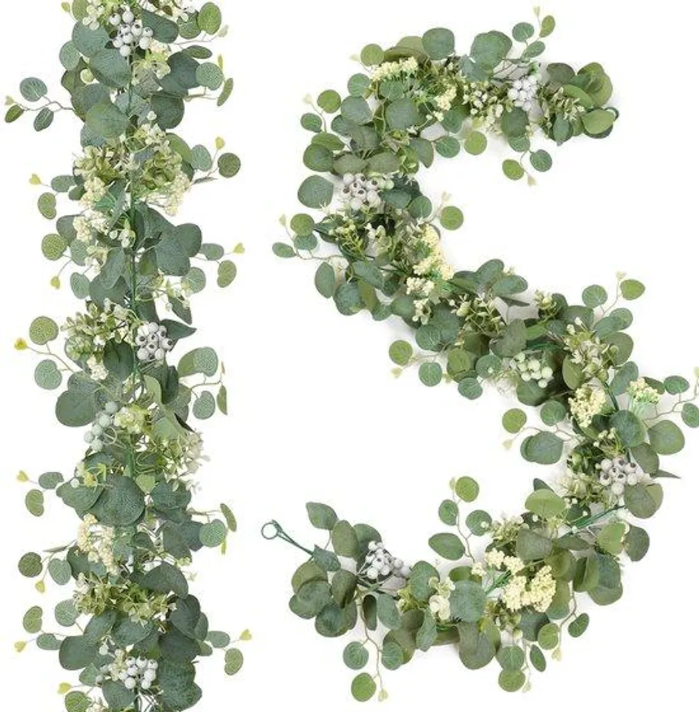 Guirlande eucalyptus artificielle lot de 2 décorative style bohème