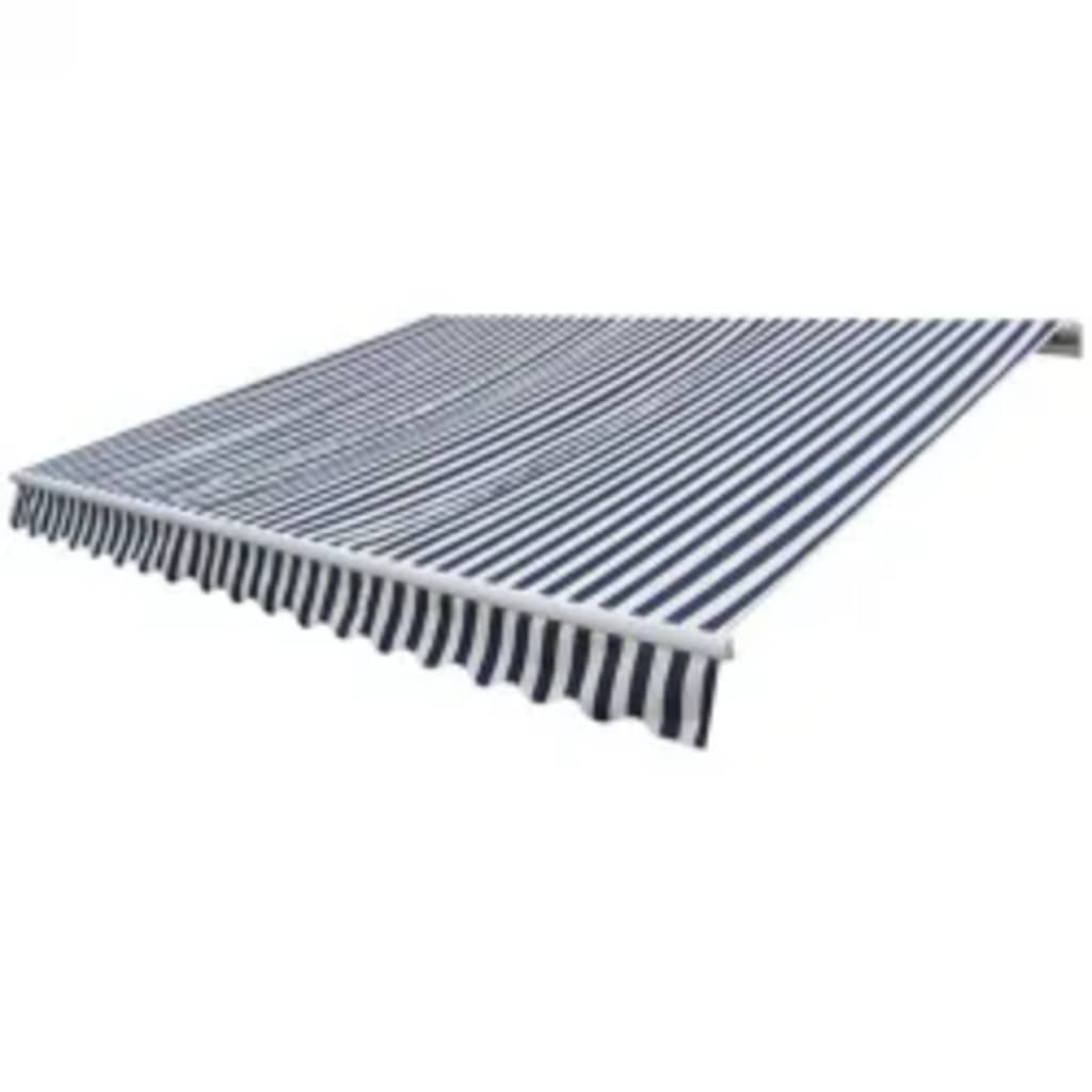 Tenda a bracci pieghevoli motorizzata 600 cm blu/bianco Immagine del prodotto 