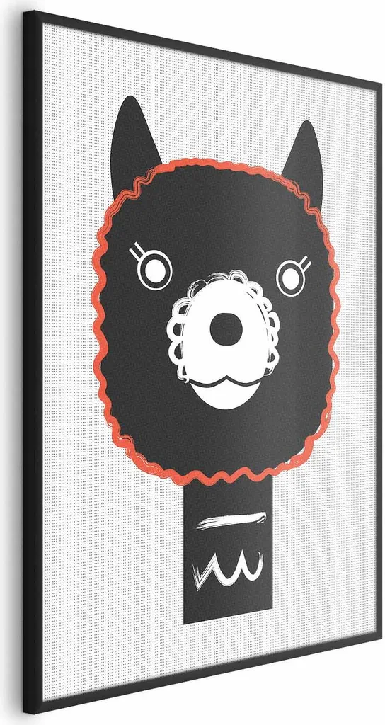 Poster Alpaca 40x60 cm con Cornice Nera - Arredo Casa Moderno