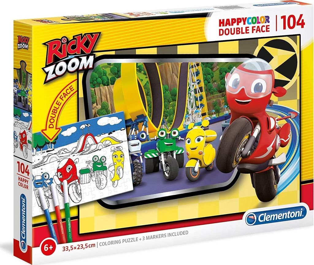 CLEMENTONI Doppelseitiges Rätsel Ricky Zoom 104 Teile Produktbild 