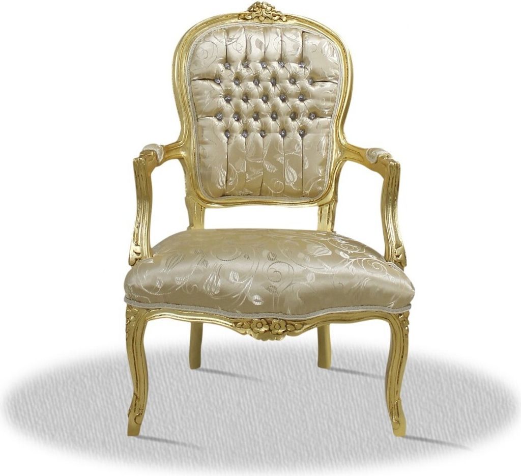 Barockstuhl Barock Stuhl Salon Salonstuhl Armlehne Produktbild 