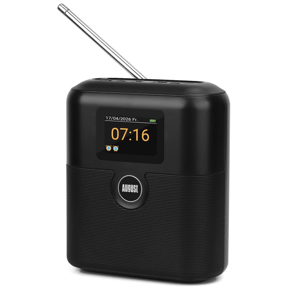 Tragbares DAB+/UKW Radio mit Bluetooth Akku Doppel Wecker, Produktbild 