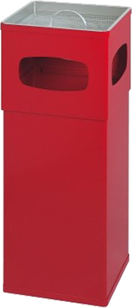 Kombiascher aus Aluminium mit Sieb | 50 Liter, HxBxT 82x30x30cm | Rot