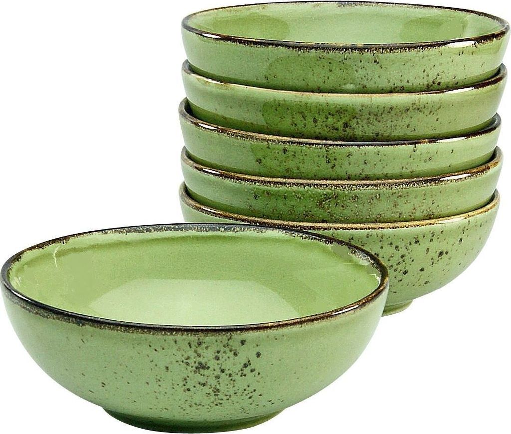 CreaTable, 22054, Nature Collection Green, Mehrzweckschale 6-tlg, Steinzeug