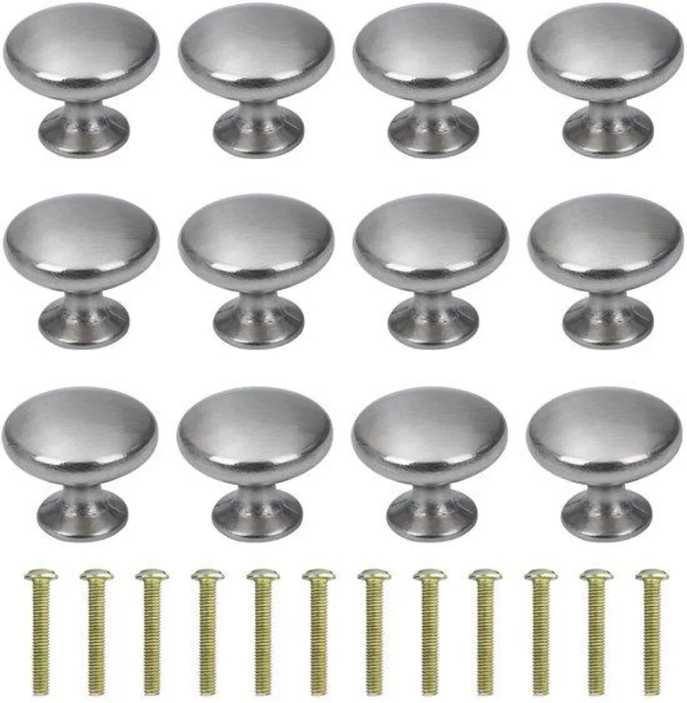 Poignées de Meuble Rondes en Argent 30mm - Lot de 12 Boutons Design Chic