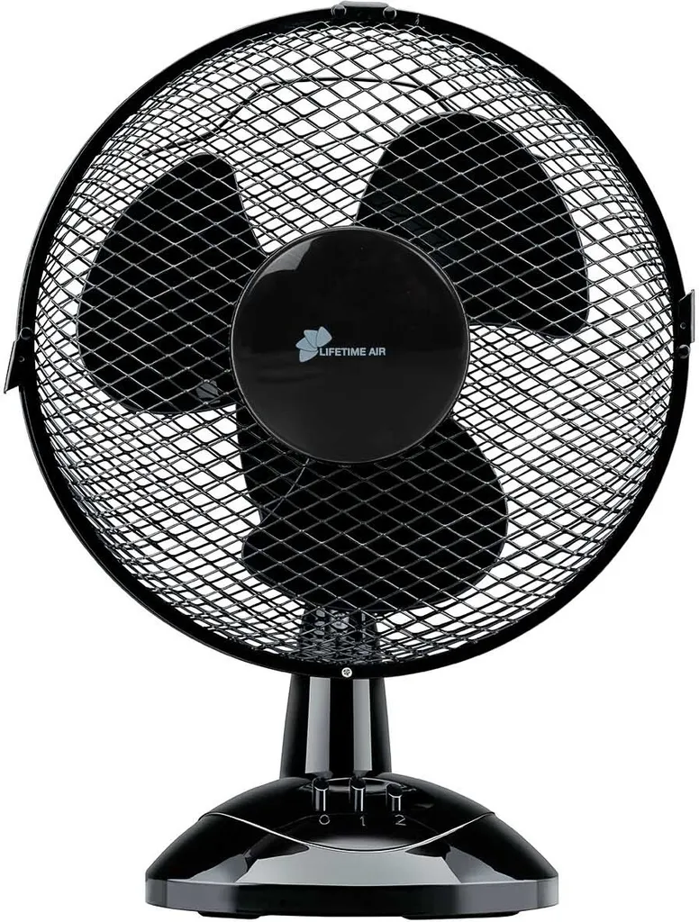 Ventilateur de table silencieux pour chambre et bureau - Noir 2 Vitesses