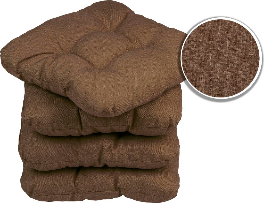 Sunnypillow 4er Set Stuhlkissen 45x45 cm Bequeme 8cm Polsterauflage Auflage für Stühle / Bänke in Haus und Garten Sitzkissen Sitzauflage Gartenk...