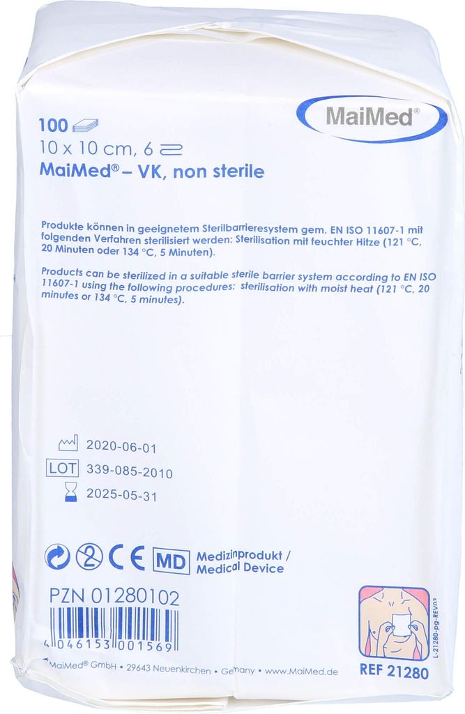 MaiMed compresses non-stériles en polaire 6 couches 100 Image du produit 