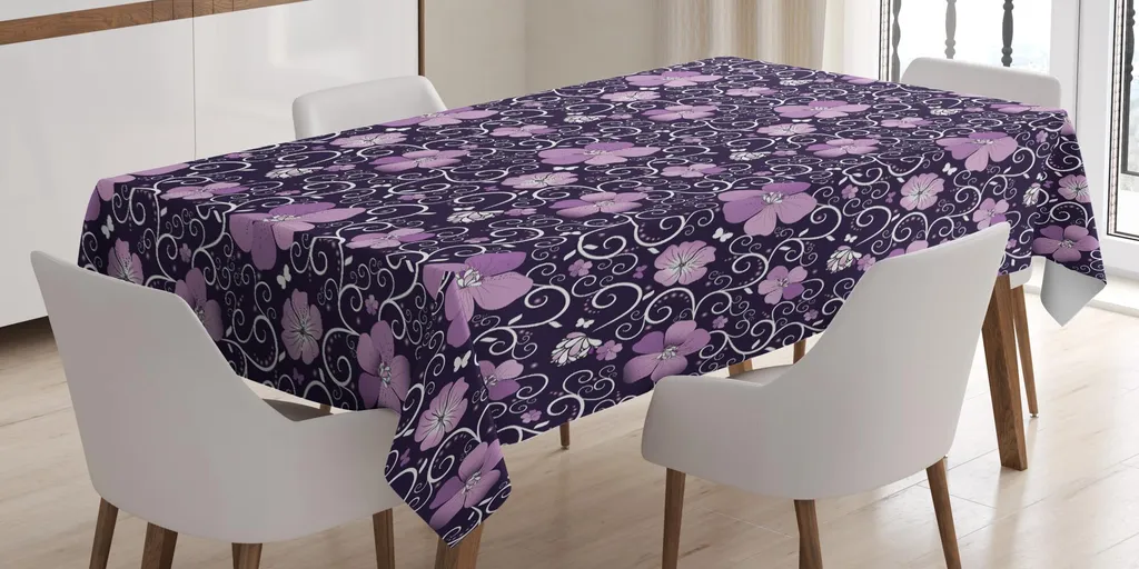 Tovaglia Elegante Farfalle Viola 140x200 | Per B&B e Case Vacanze