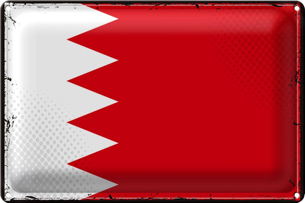 Blechschild Flagge Bahrain 18x12cm Retro Flag of Bahrain