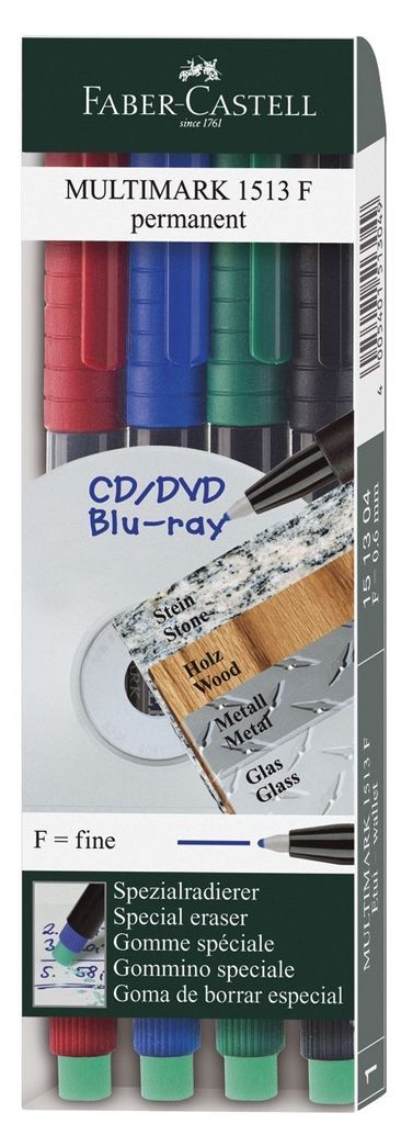 Faber-Castell 151304 Marqueur CD MULTIMARK - permanent, F, Image du produit 