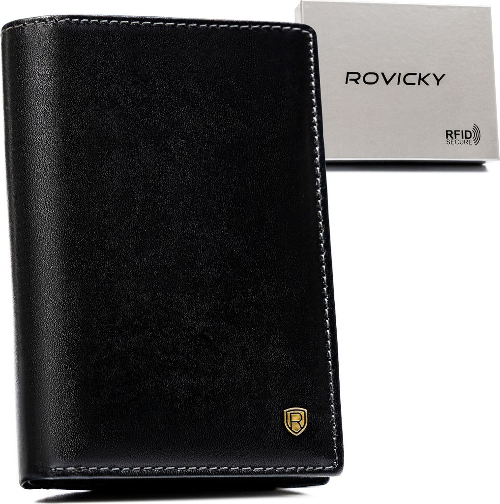 Rovicky Portemonnaie aus Leder für Männer N74-RVT schwarz One size