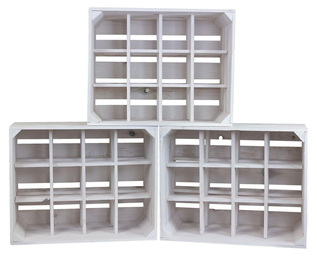 3er set Flaschenregal Henry  12er weiss Produktbild 