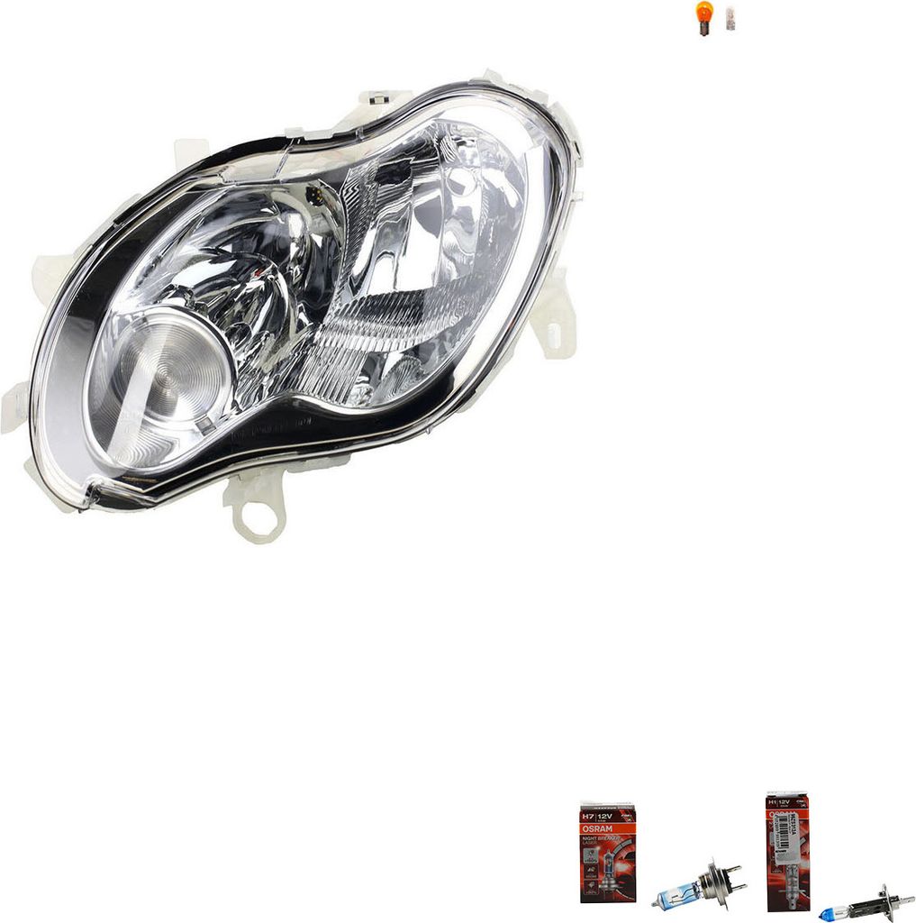 Scheinwerfer + Osram Night Breaker Laser passend für Smart Fortwo 450 Links 0013464V003000000 0013464V002000000 0013464V001000000 13464V001 134 Johns