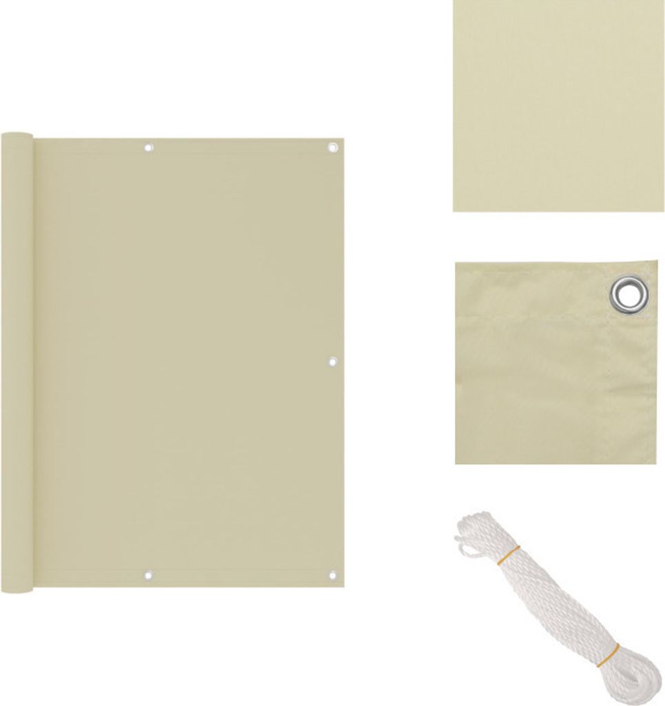 vidaXL Balkon-Sichtschutz Creme 120x300 cm Oxford-Gewebe - Sonnenschirme & Sonnenschutze
